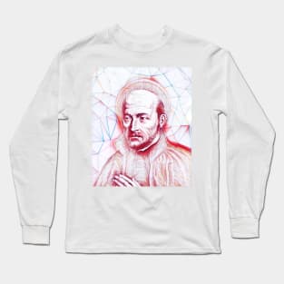 Ignatius of Loyola Portrait | Ignatius of Loyola Artwork | Line Art Long Sleeve T-Shirt